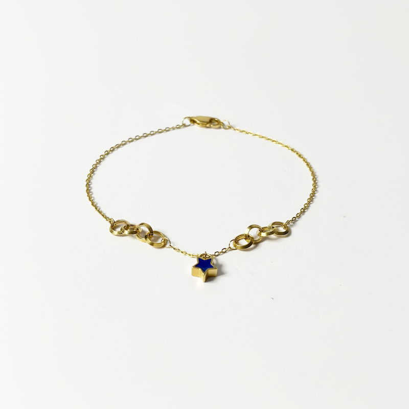 دستبند طلا چارم ستاره میناکاری کد 4-8