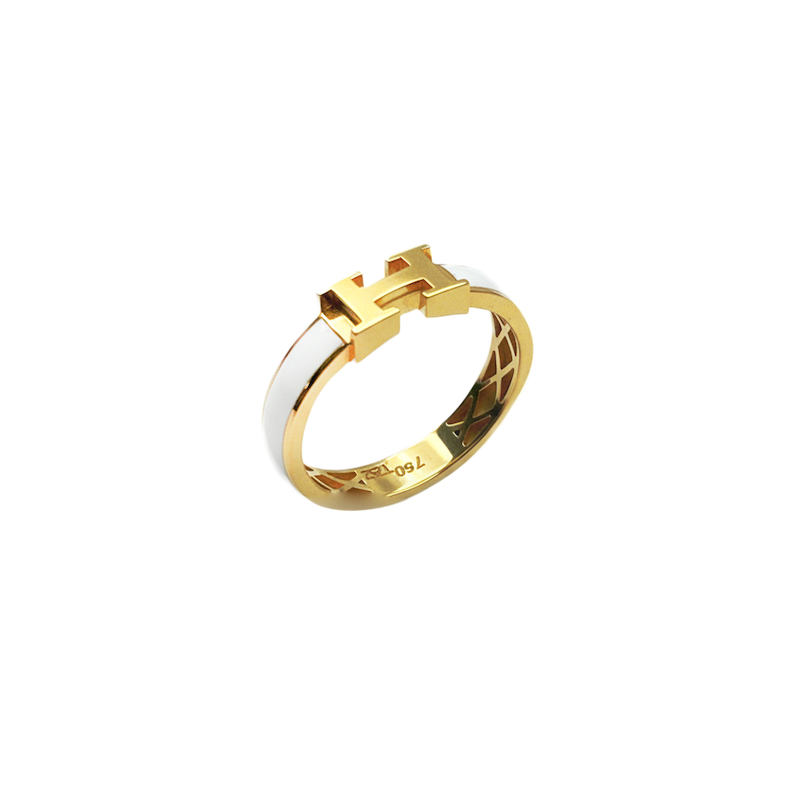 انگشتر طلا هرمس مینا سفید کد B7-13