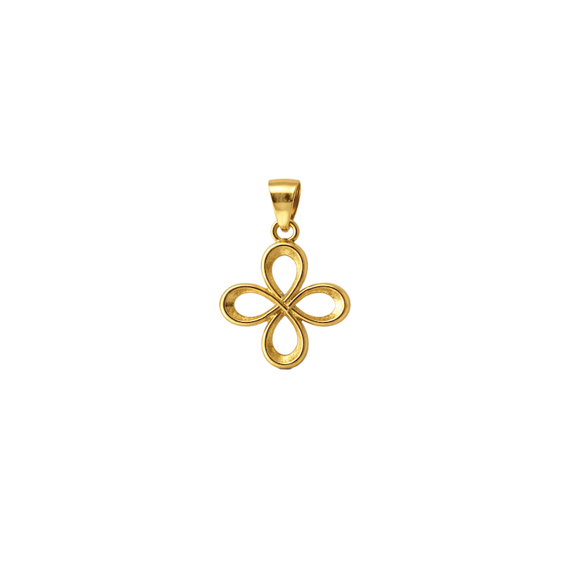 آویز گردنبند طلا طرح گل کد ۲۸-۱۲