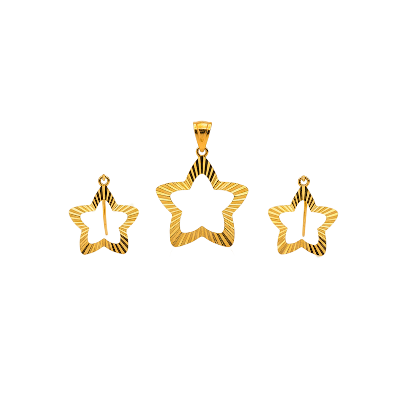 نیم ست طلا ستاره تراش کد ۸-۴