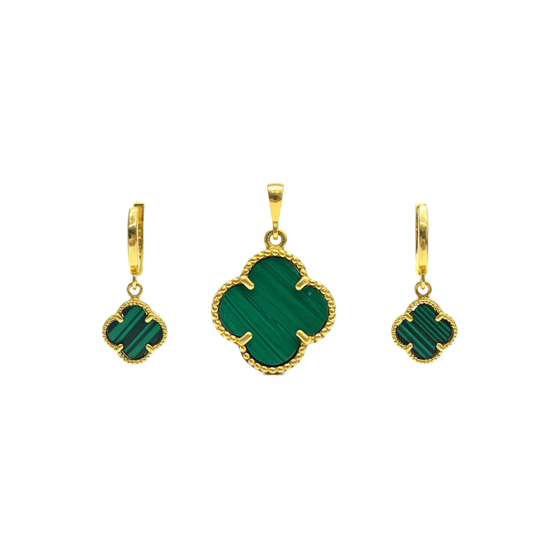 نیم ست طلا ونکلیف سبز کد ۲-۳