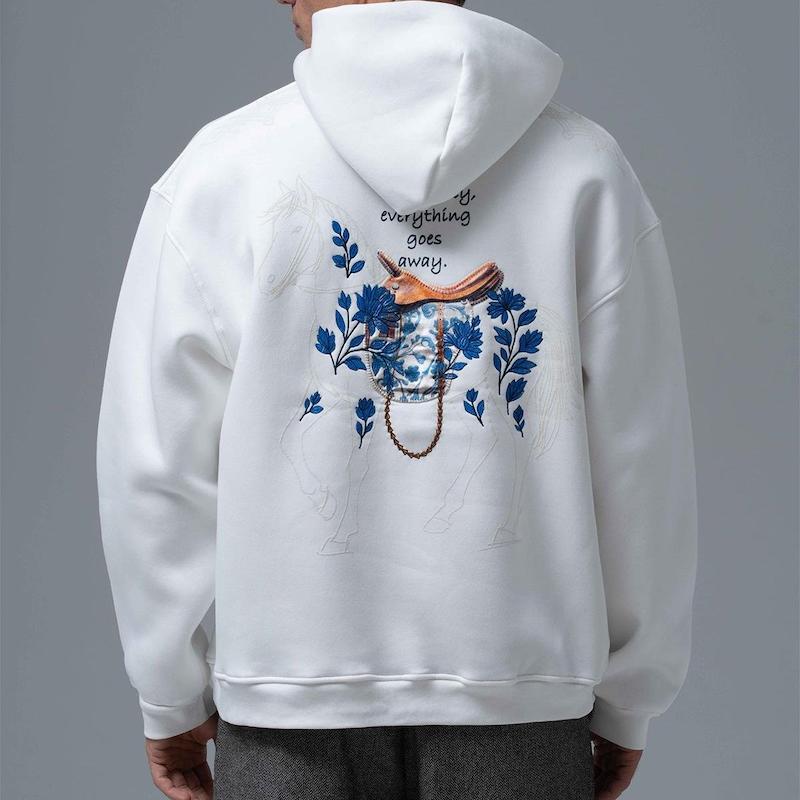 هودی طرح زین برند SAW رنگ سفید 139