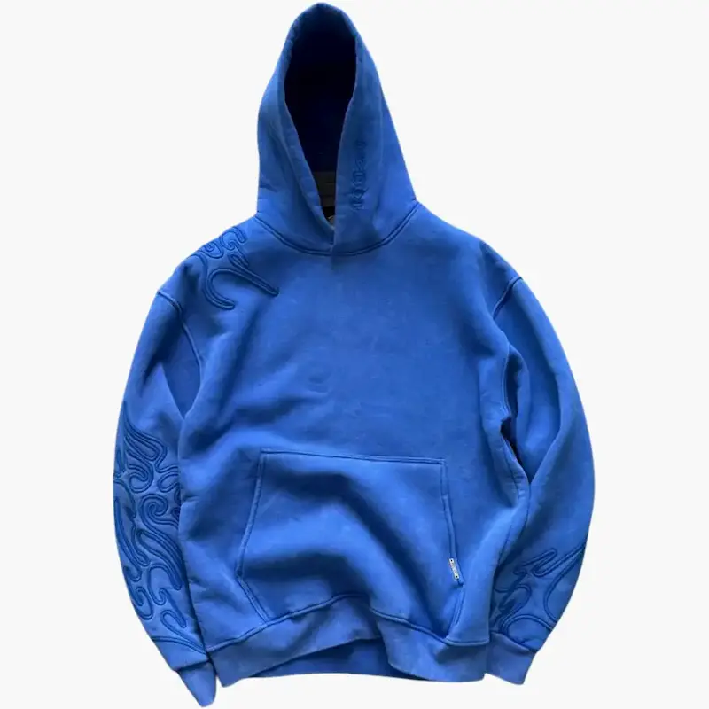 هودی مدل استین گلدوزی برجسته برند پولیزه رنگ آبی 145