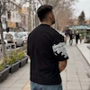 تیشرت یقه گرد چاپی پفکی برجسته پولیزی مشکی 164