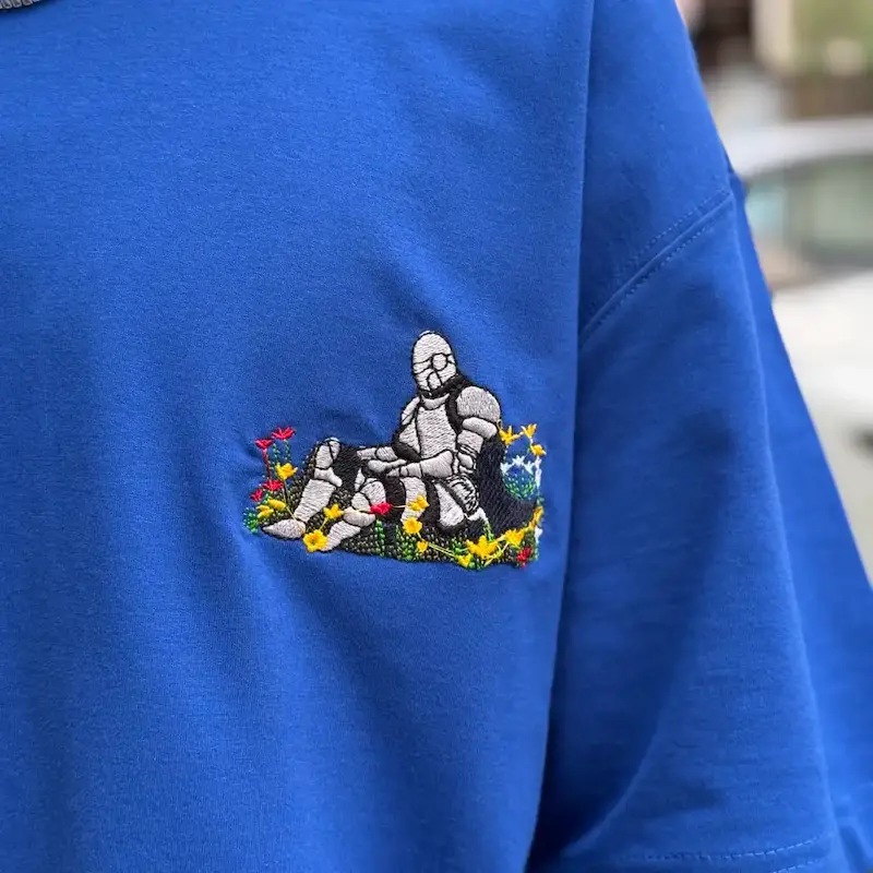 تیشرت گلدوزی شوالیه Knight آبی 241