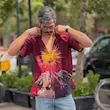پیراهن طرح Sun Horse برند تومارو Tomorrow رنگ قرمز 310