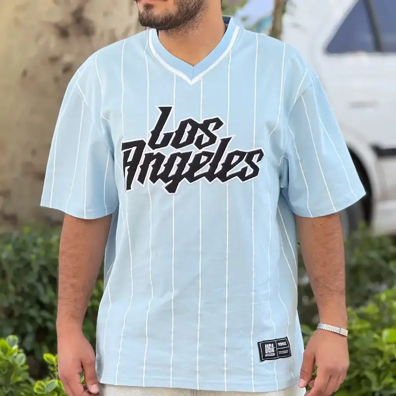 تیشرت بیسبالی Los Angeles آبی روشن 314