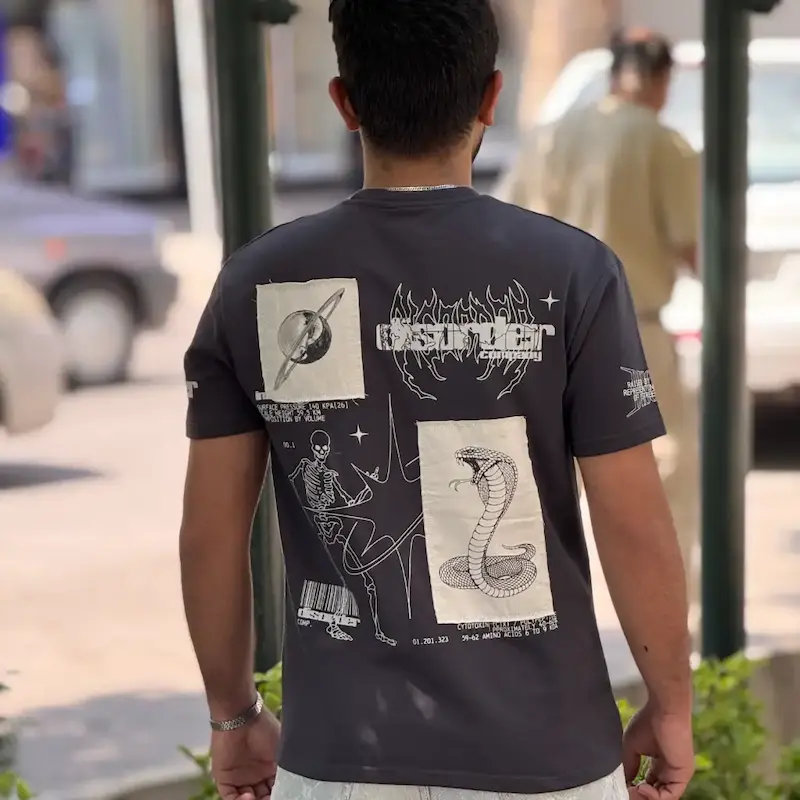 تیشرت بلک اسکواد BLACK SQUAD - DISORDER ذغالی کد 318