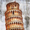تابلو نقاشی برج پیزا مدل N-99927
