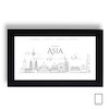 تابلو نقاشی خطی قاره اسیا مدل N-31211
