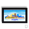 تابلو نقاشی خطی شهر اتن یونان مدل N-31216