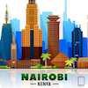 تابلو نقاشی خطی شهر نایروبی کنیا مدل N-31222