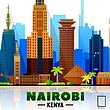 تابلو نقاشی خطی شهر نایروبی کنیا مدل N-31222