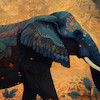 تابلو نقاشی فیل طراحی شده با هوش مصنوعی مدل N-15024