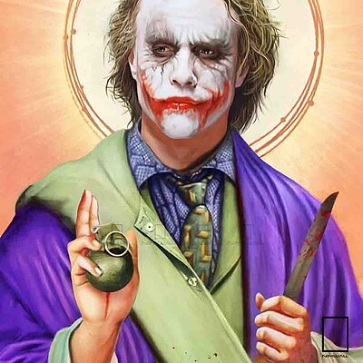 تابلو مسیح طرح هیث لجر heath ledger در نقش جوکر joker مدل N-991009