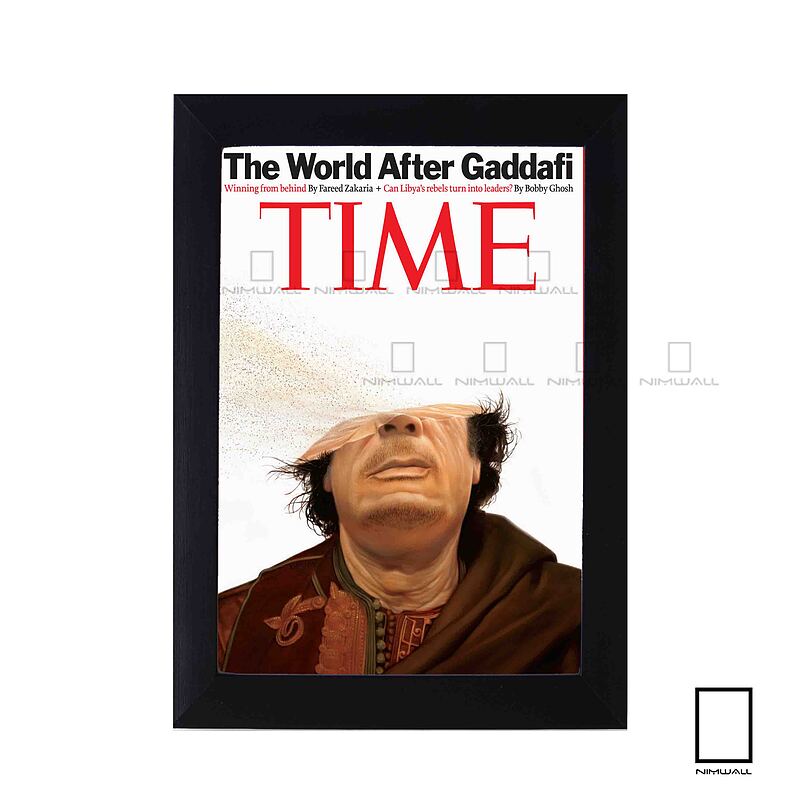 پوستر جلد مجله تایم Time معمر قذافی Muammar Gaddafi مدل  N-31248