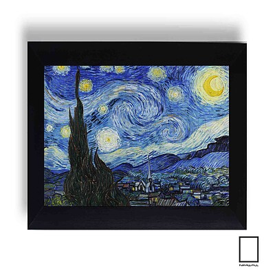 تابلو نقاشی شب پر ستاره ونسان ون گوگ  پارچه کنواس K-95005
