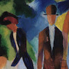 تابلو نقاشی   N-991168 August_Macke Leute am blauen See (1913)