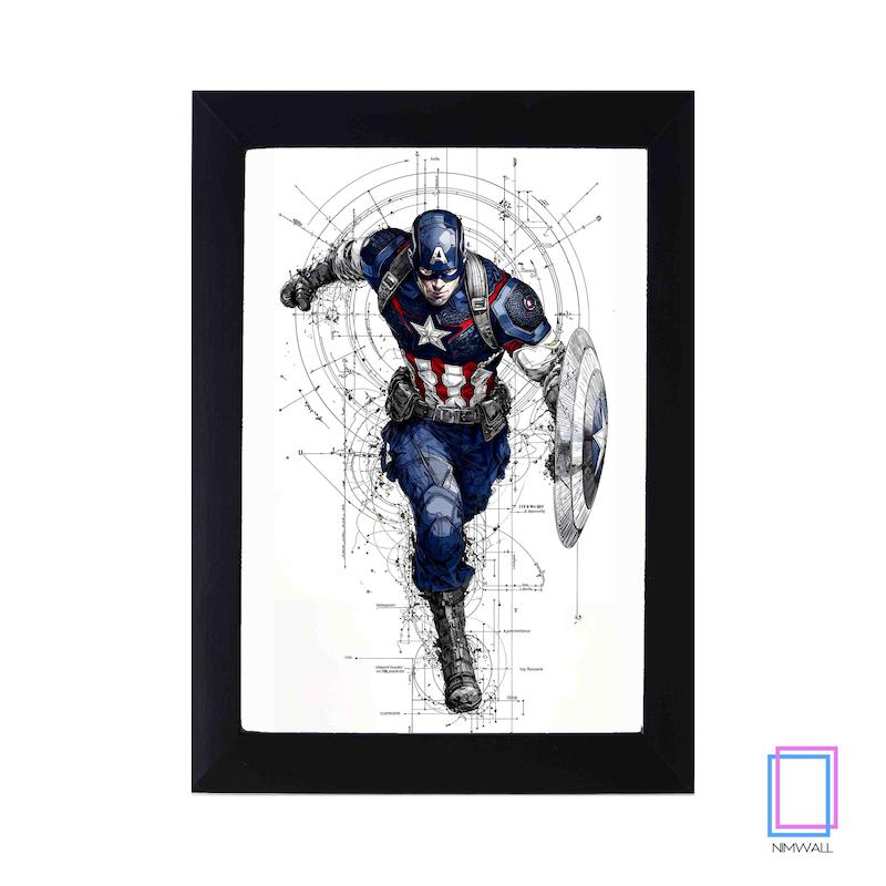 تابلو نقاشی کاپیتان امریکا  Captain America  مدل N-15144