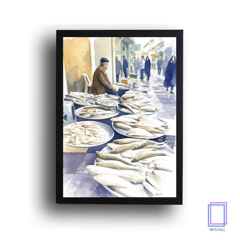 تابلو نقاشی بازار شهر رشت مئل N-15190