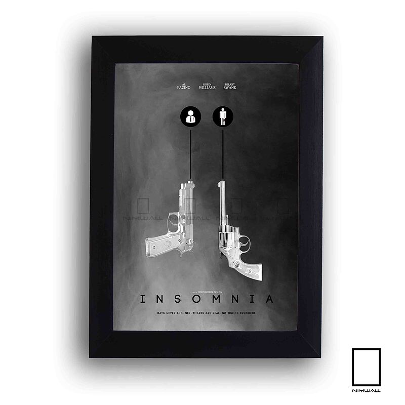تابلو مینیمال فیلم بی خوابی "Insomnia" مدل N-22285