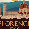 پوستر وینتیج طرح شهر فلورانس ایتالیا مدل N-31036