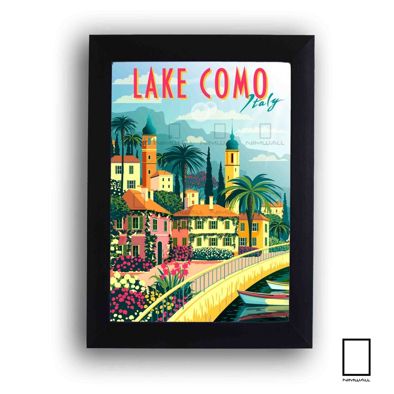 پوستر وینتیج دریاچه کومو در ایتالیا مدل N-31060