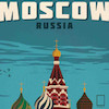پوستر وینتیج شهر مسکو مدل N-31064