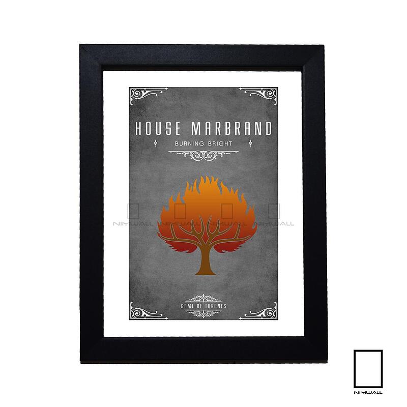 تابلو مینیمال نماد خاندان های سریال بازی تاج و تخت game of thrones مدل N-54004