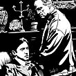تابلو نقاشی ال پاچینو در کنار مارلون براندو برای فیلم پدر خوانده the godfather مدل N-22563