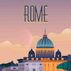 پوستر وینتیج شهر رم مدل N-31077