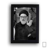 تابلو عکس آیت الله طالقانی در حال کشیدن سیگار مدل N-25109