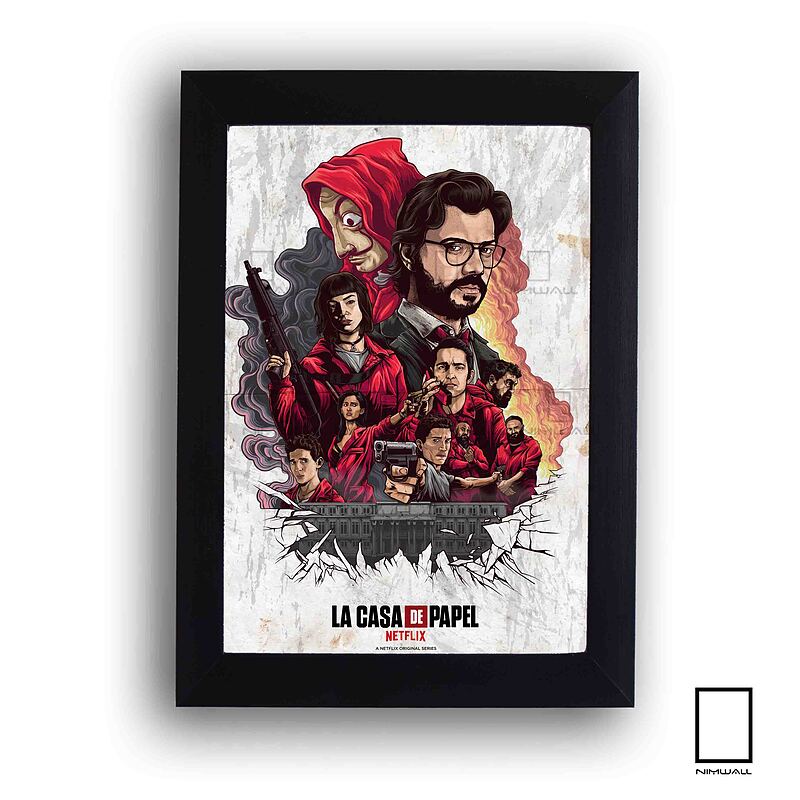 تابلو سریال خانه کاغذی LACASA DE PAPEL مدل N-54118