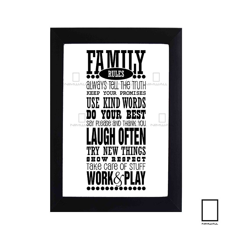 تابلو قانون خانواده Family Rules  مدل N-93040