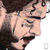 تابلو نقاشی پست مالون post malone مدل N-99791