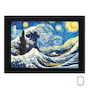 تابلو نقاشی  موج بزرگ کاناگاوا و شب پر ستاره مدل N-99810