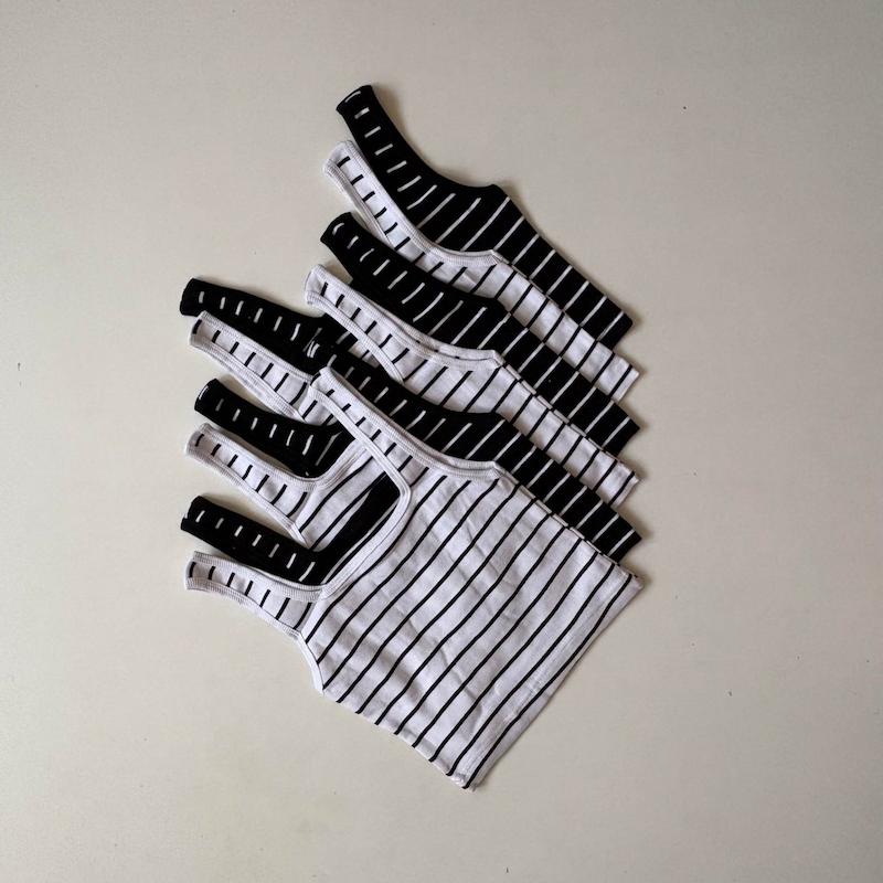 کراپ تاپ یقه خشتی راه راه
