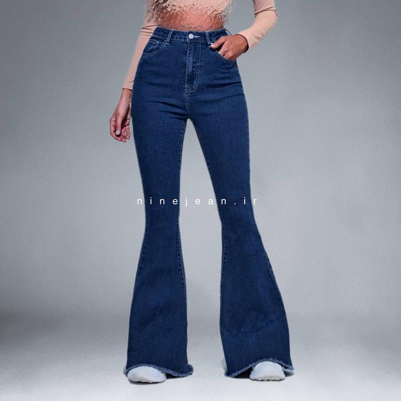 دمپا پایین ریش جین سرمه ای