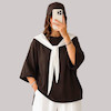 تیشرت طرح گره باکسی در ۱۳ رنگ کد « hana »