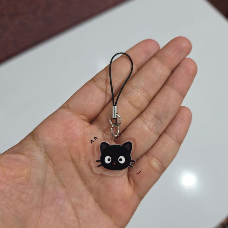 فونچارم kawaii black kitty ^^