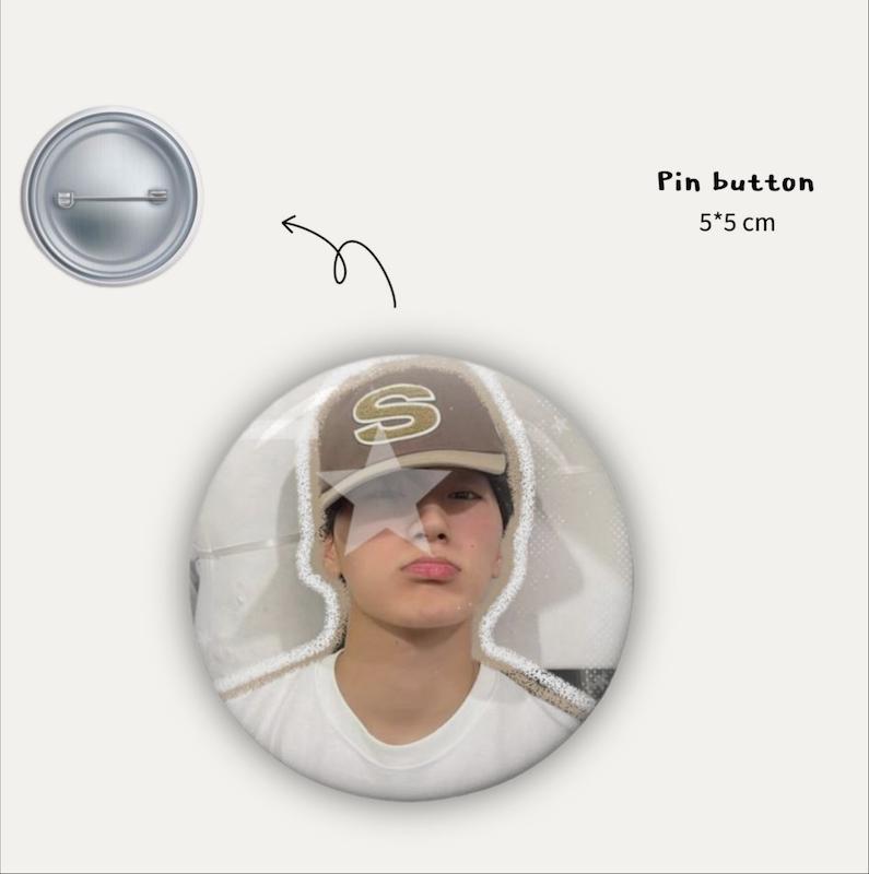 San fluffy pin button 🤍