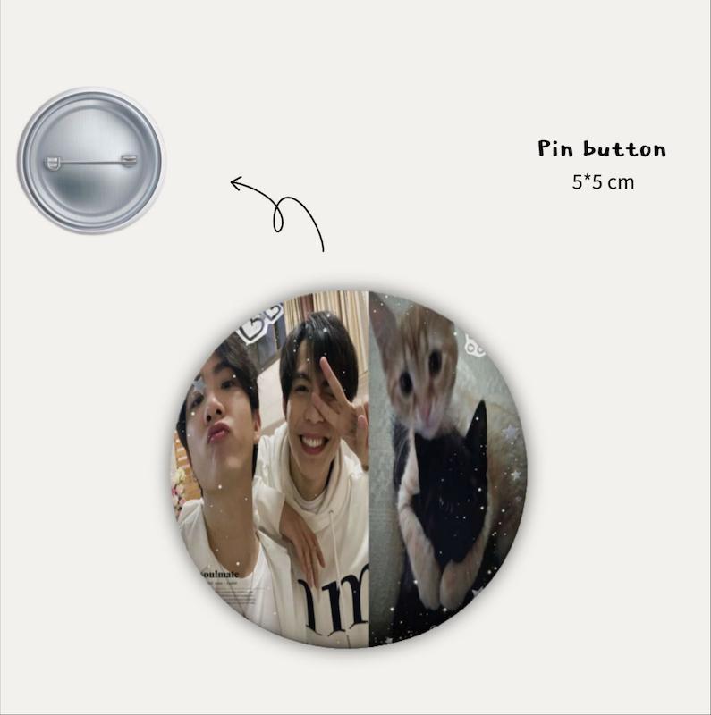 Firstkhao moew pin button 🐾