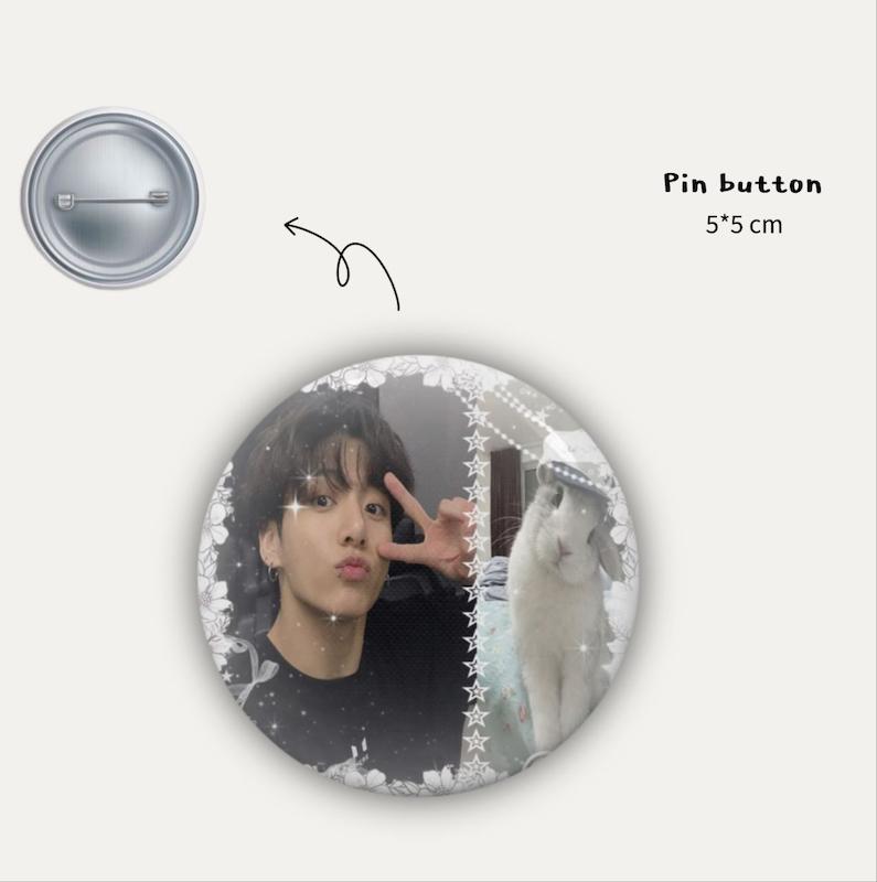 Kook bunny pin button 🐰