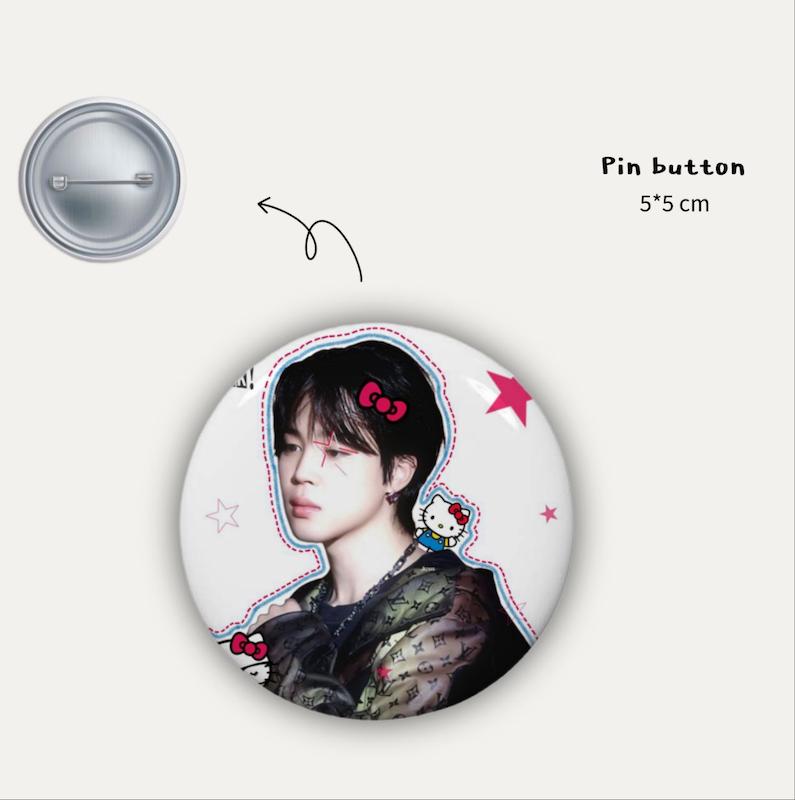 Jimin hello kitty pin button 🍰
