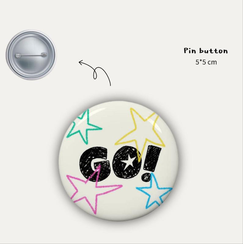 Cortis GO pin button 