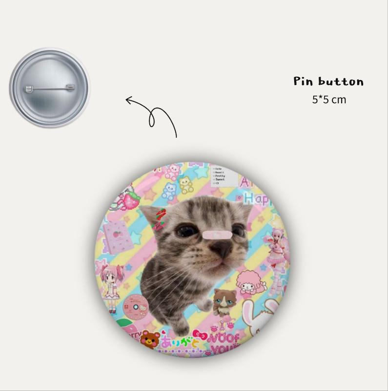 Kawaii cat pin button 