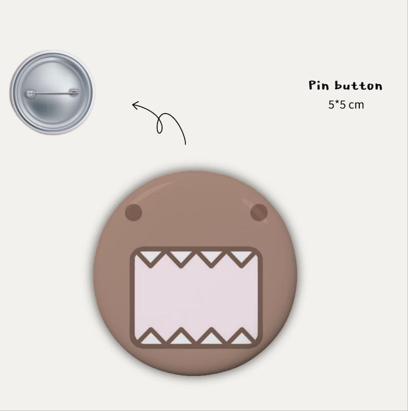 Domo cute pin button 🤎