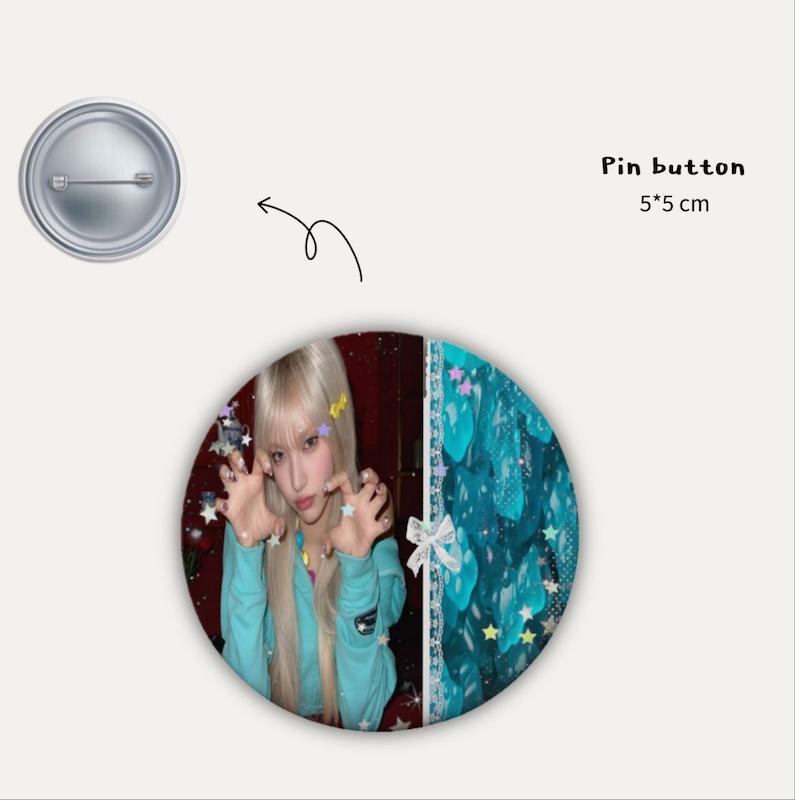 Yunah illit pin button 🩵
