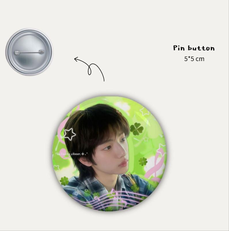 Juhoon clover 🍀 pin button 