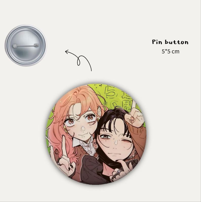 Aya x Mitsuki pin button 